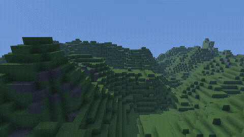 Flying over an endless procedural voxel world — rendered by llimphi-3d